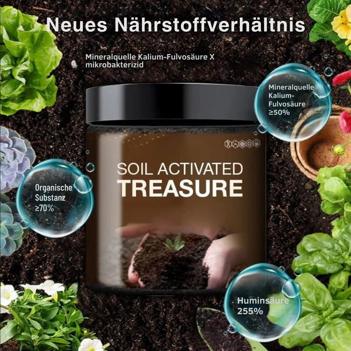 Bodenaktivator für Gartenerde 100 g | Mineralischer Bodenverbesserer zum Anmischen | Für Blumen, Gemüse &amp; Sukkulenten (2+1 Set)
