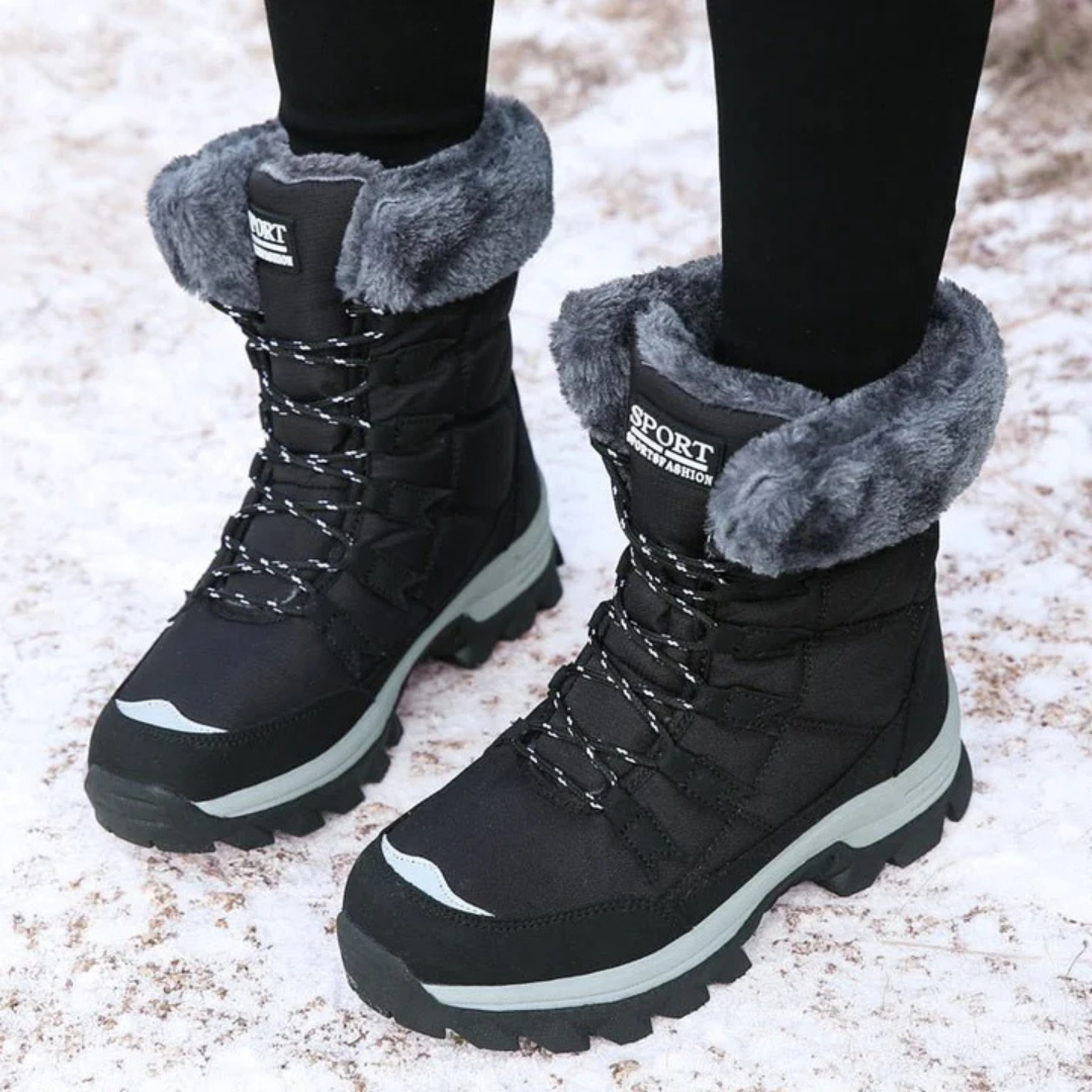 Damen Winterstiefel wasserdicht und warm gefüttert | Rutschfeste Winterboots mit Profilsohle für Schnee, Regen und kalte Tage
