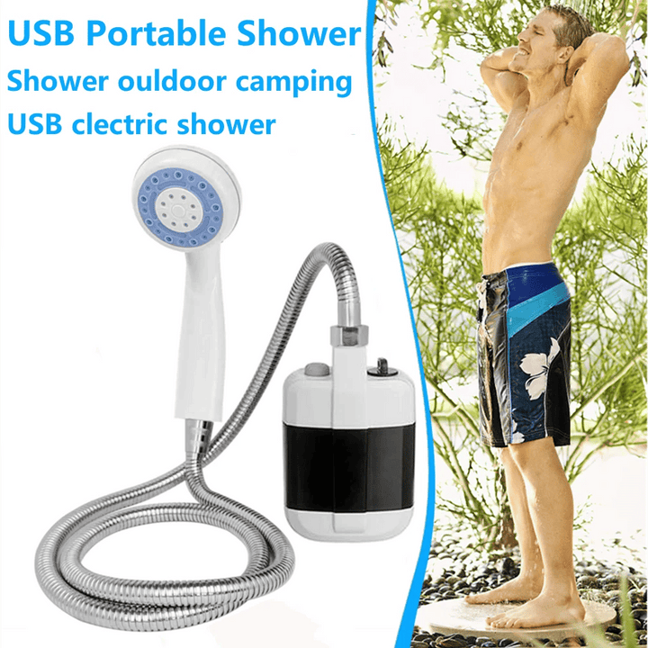 Kompakte Campingdusche mit Akku &amp; 1-Knopf-Bedienung | 4–5 L/min Wasserfluss | USB-aufladbar 2200 mAh | Für Camping, Auto &amp; Haustiere