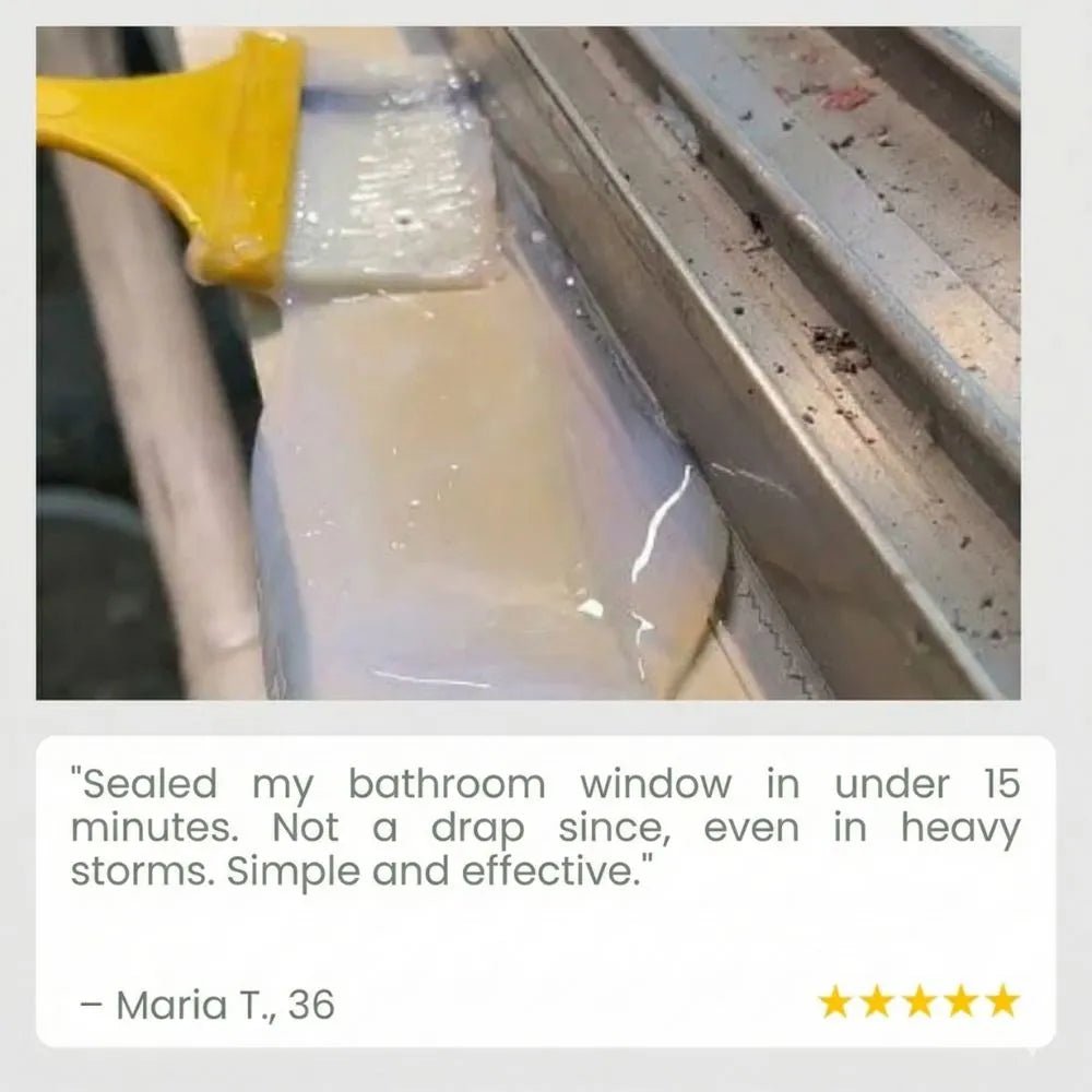 Revêtement transparent étanche 500 g | Stoppe fuites flexible pour joints et fissures | Résistant aux UV, pluie et chaleur | Avec pinceau + spatule