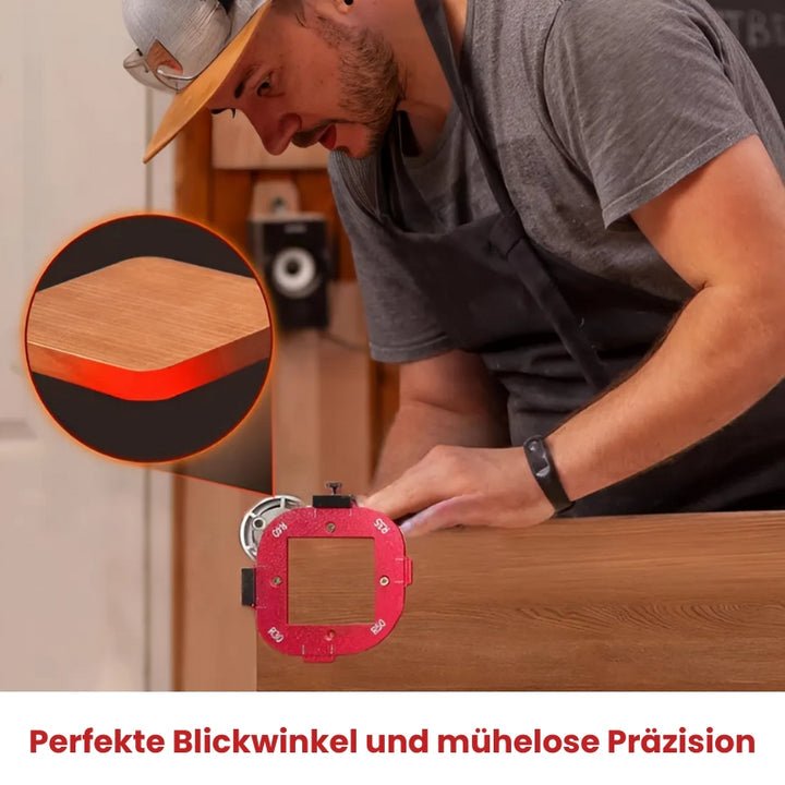 Oberfräsen-Eckenschablonen 4-in-1 aus Aluminium – CornerCommand für perfekte Radien R30–R50 | Präzise Ausrichtung | Robust