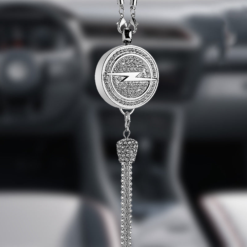 Ciondolo per specchietto retrovisore auto con cristallo | Lega di zinco e strass | Decorazione scintillante con ciondolo profumato, idea regalo