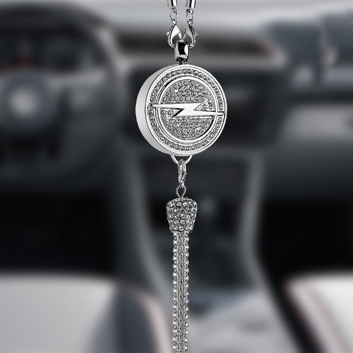 Ciondolo per specchietto retrovisore auto con cristallo | Lega di zinco e strass | Decorazione scintillante con ciondolo profumato, idea regalo