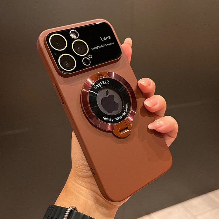 Magnetic iPhone Case | Compatible with wireless charging | Integrated stand, camera lens protection | Anti-fingerprint, clear PC
