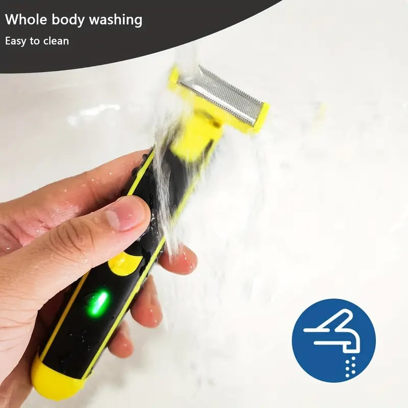 Rasoio elettrico uomo bagnato e asciutto | Rifinitore con 4 testine (1–6 mm) | 60 min di autonomia, USB, lame lavabili