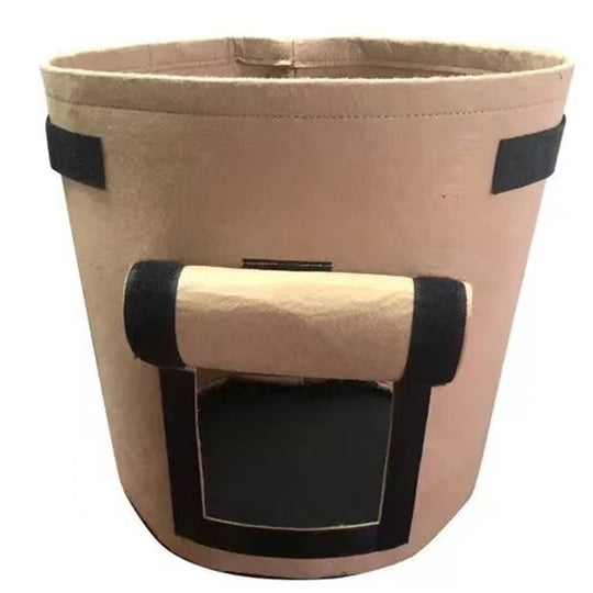 Stoff Pflanzsack mit Sichtfenster | Wiederverwendbarer Grow Bag für Kartoffeln, Kräuter &amp; Gemüse | Atmungsaktiv mit Tragegriffen