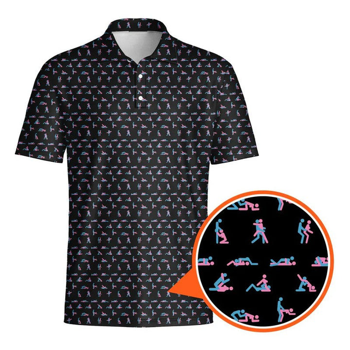 Herren Poloshirt mit Print | Atmungsaktives Stretch Polo im Slim Fit | Freizeitshirt für Alltag, Urlaub &amp; Freizeit