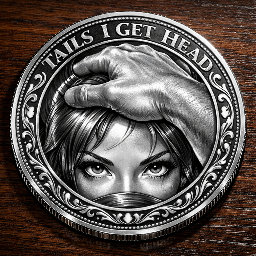 Metallene Challenge Coin „Heads I Get Tails“ | Doppelseitiges 3D-Relief mit Emaille-Akzenten | Sammler-Token für Games &amp; Geschenk