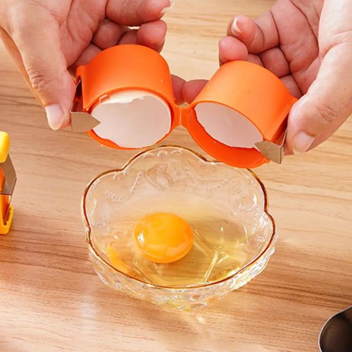 Apri uova set da cucina in silicone 2 pezzi | apre le uova pulitamente senza residui di guscio | lavabile in lavastoviglie, compatto 6,5×7 cm