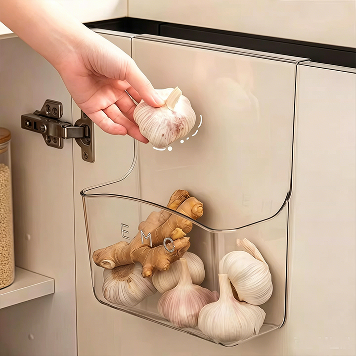 Über-Schranktür Aufbewahrungsbox transparent | Platzsparender Küchen-Organizer zum Einhängen | ClearSpace