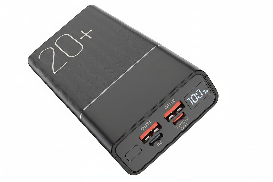 Powerbank | 20.000 mAh mit 22,5 W Schnellladung, Digitalanzeige und 3 Anschlüssen