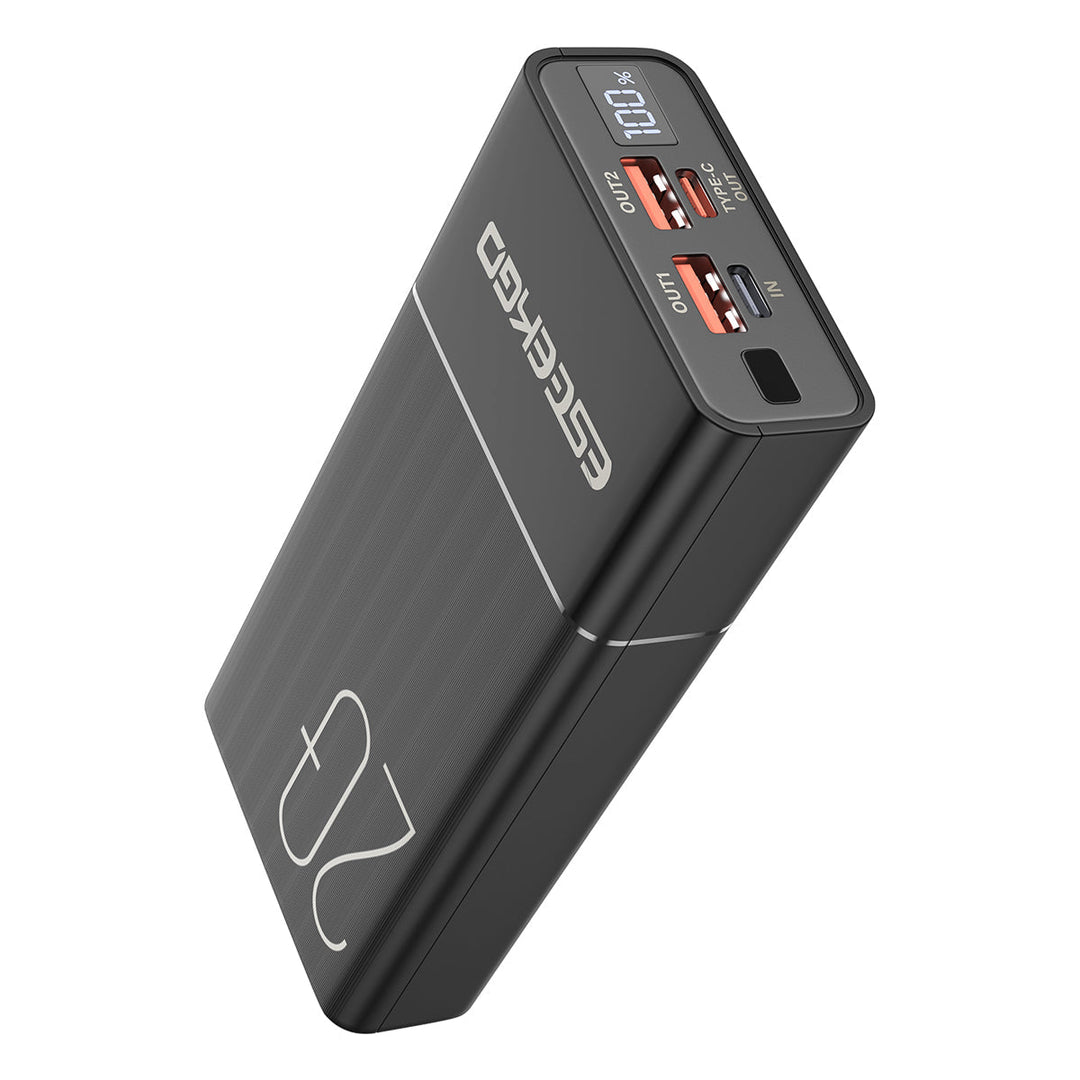 Powerbank | 20.000 mAh mit 22,5 W Schnellladung, Digitalanzeige und 3 Anschlüssen