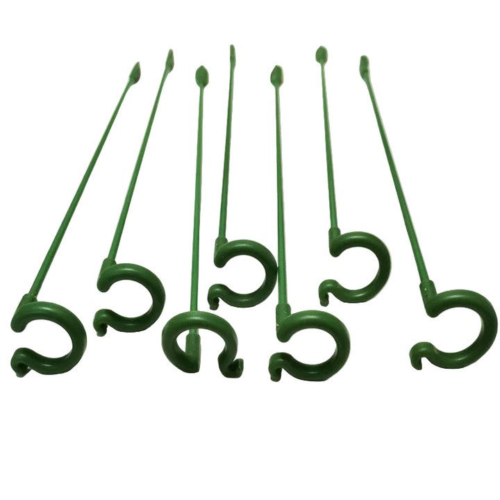 Pflanzenstützen mit Stützring (10er Set) | Gerade Stängel ohne Abknicken | Unauffällig grün, robust &amp; wiederverwendbar | 17–48 cm