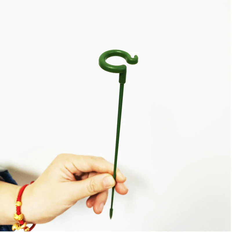 Pflanzenstützen mit Stützring (10er Set) | Gerade Stängel ohne Abknicken | Unauffällig grün, robust &amp; wiederverwendbar | 17–48 cm