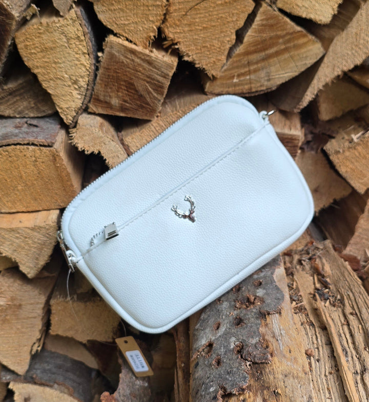 Trachtentasche Damen | Dirndltasche mit Hirschmotiv, Reißverschlussfächern und verstellbarem Schultergurt