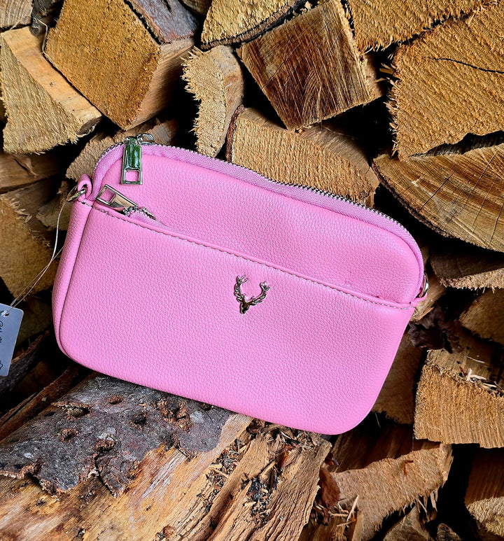 Trachtentasche Damen | Dirndltasche mit Hirschmotiv, Reißverschlussfächern und verstellbarem Schultergurt