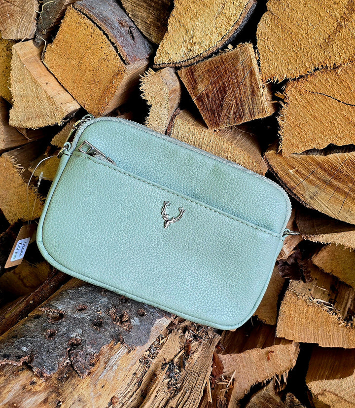 Trachtentasche Damen | Dirndltasche mit Hirschmotiv, Reißverschlussfächern und verstellbarem Schultergurt