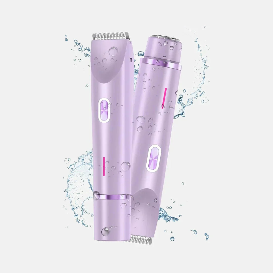 Damen Bikini-Trimmer 2-in-1 | Elektrischer Rasierer für Gesicht &amp; Körper | Schmerzfreie Haarentfernung Nass &amp; Trocken