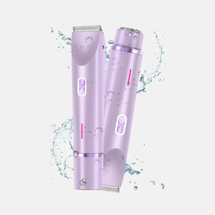 Damen Bikini-Trimmer 2-in-1 | Elektrischer Rasierer für Gesicht &amp; Körper | Schmerzfreie Haarentfernung Nass &amp; Trocken