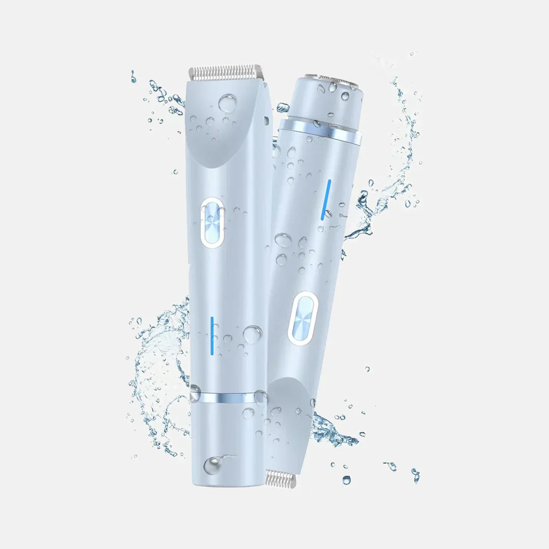 Damen Bikini-Trimmer 2-in-1 | Elektrischer Rasierer für Gesicht &amp; Körper | Schmerzfreie Haarentfernung Nass &amp; Trocken
