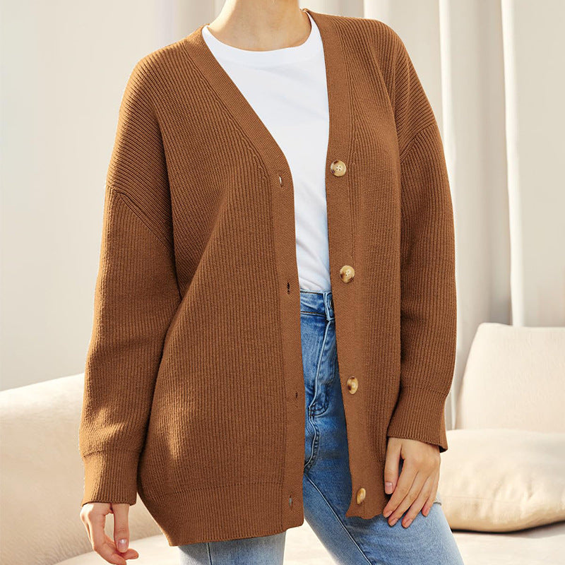 Damen Oversize Strickjacke gerippt | Lockerer langer Cardigan mit strukturierter Rippoptik für Alltag, Büro und Lagenlooks