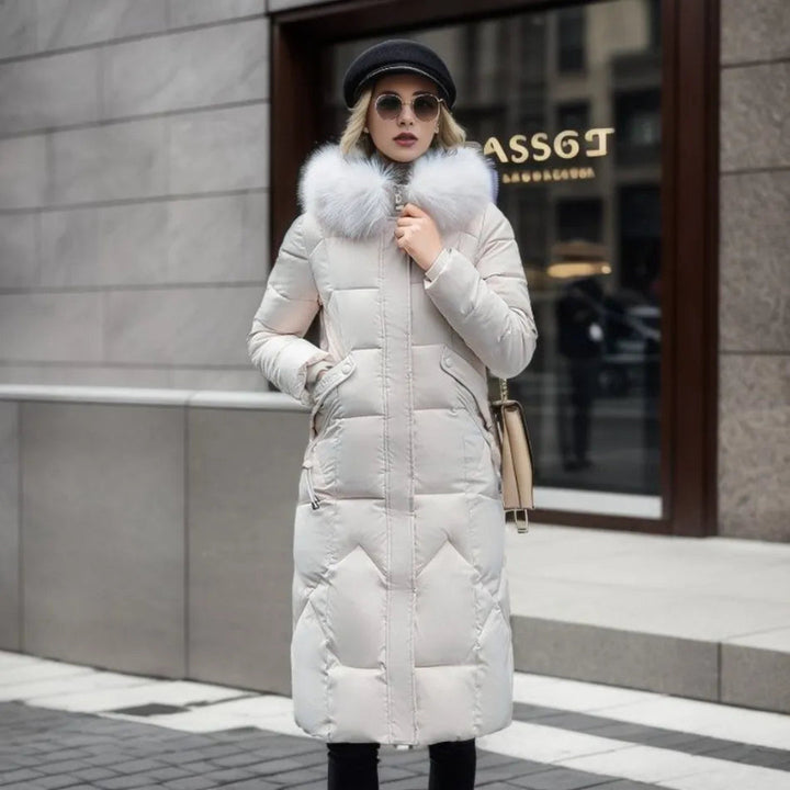 Damen Winterparka lang mit Kapuze | Warm gefütterte Parka Jacke mit verstellbarer Kapuze und großen Taschen für kalte Tage
