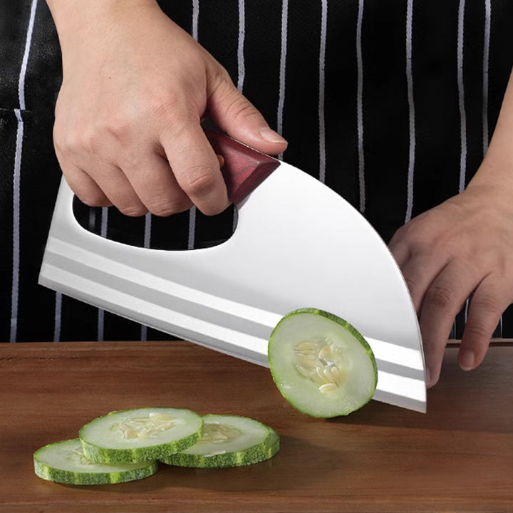 Küchenmesser aus Edelstahl mit ergonomischem Griff | Präzisionsmesser für Fleisch, Gemüse &amp; Kräuter | Rutschfester Holzgriff
