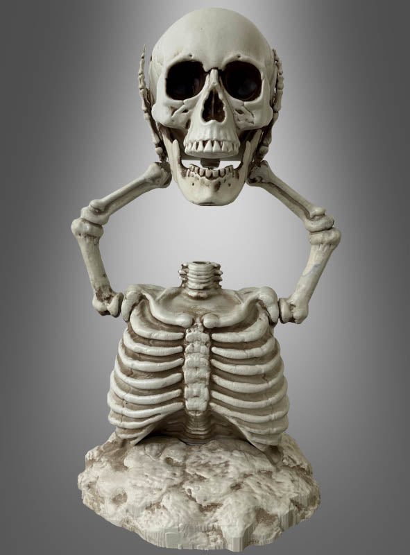 Halloween Skelett Deko 40 cm | Geköpfter Skelett-Torso mit beweglichem Kiefer für Friedhof, Garten und Halloween-Partys