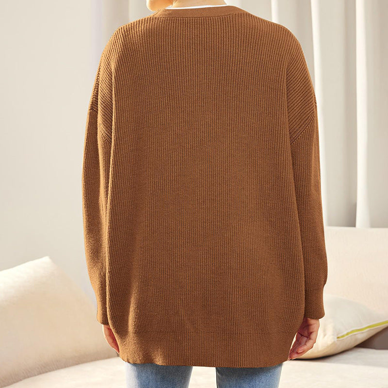 Damen Oversize Strickjacke gerippt | Lockerer langer Cardigan mit strukturierter Rippoptik für Alltag, Büro und Lagenlooks