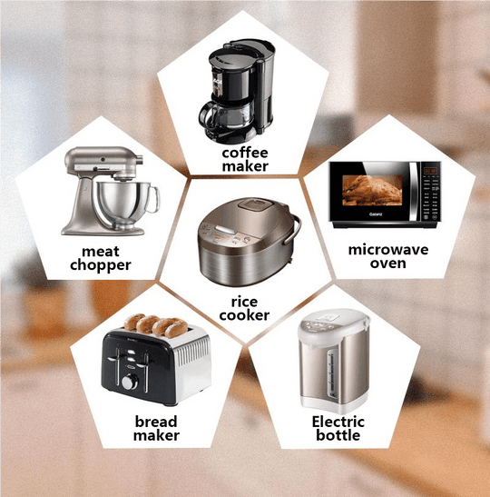 Kabelaufwickler für Küchengeräte aus flexiblem Gummi | Starkes Klebepad, Einhand-Aufwickeln | Für Kaffeemaschine, Airfryer &amp; mehr | 3 Farben