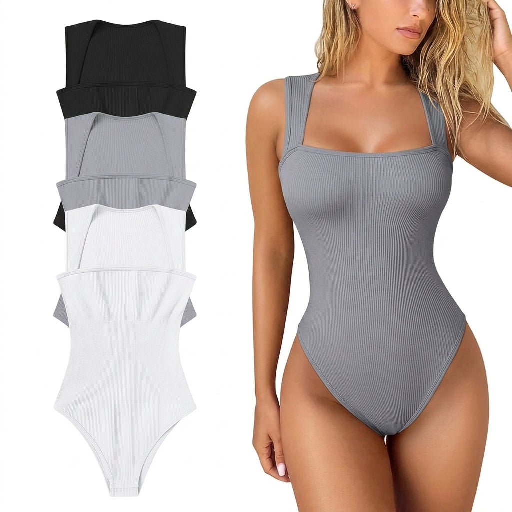 Damen Body Shaper figurformend | Atmungsaktiver Shapewear-Body mit Bauchkontrolle, Kompression &amp; verstellbaren Trägern