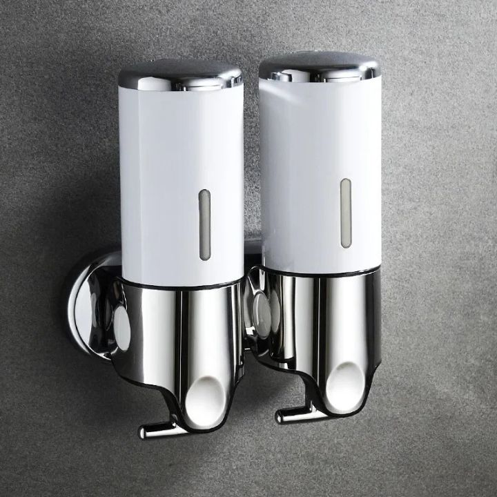 Distributore di sapone da parete | Acciaio inox e ABS | Design moderno | Salvaspazio e ricaricabile