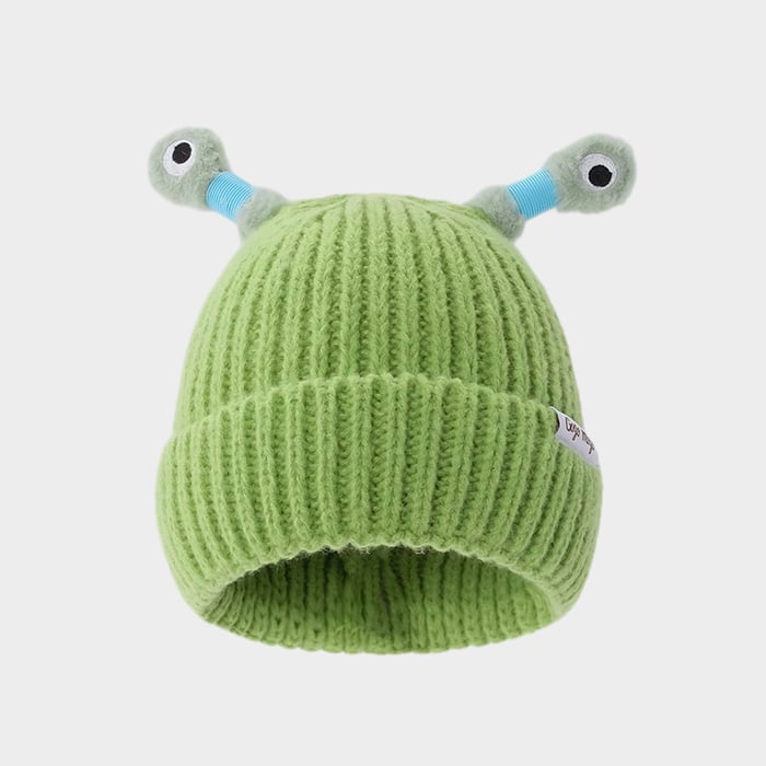 Beanie with glowing eyes &amp; flexible tentacles | Warm &amp; soft, elastic fit | Festival, party &amp; winter look