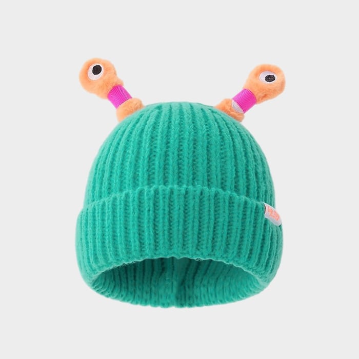 Beanie with glowing eyes &amp; flexible tentacles | Warm &amp; soft, elastic fit | Festival, party &amp; winter look