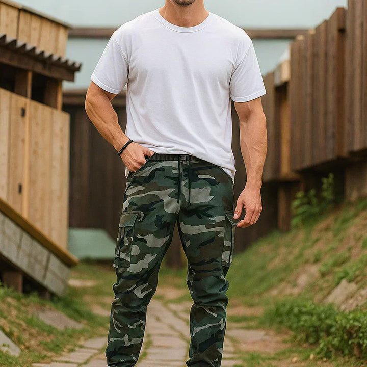 Herren Cargohose mit flexiblem Bund | Robuster Nylon-Baumwoll-Mix | Viele Taschen für Alltag &amp; Outdoor | Gerade Passform S–3XL