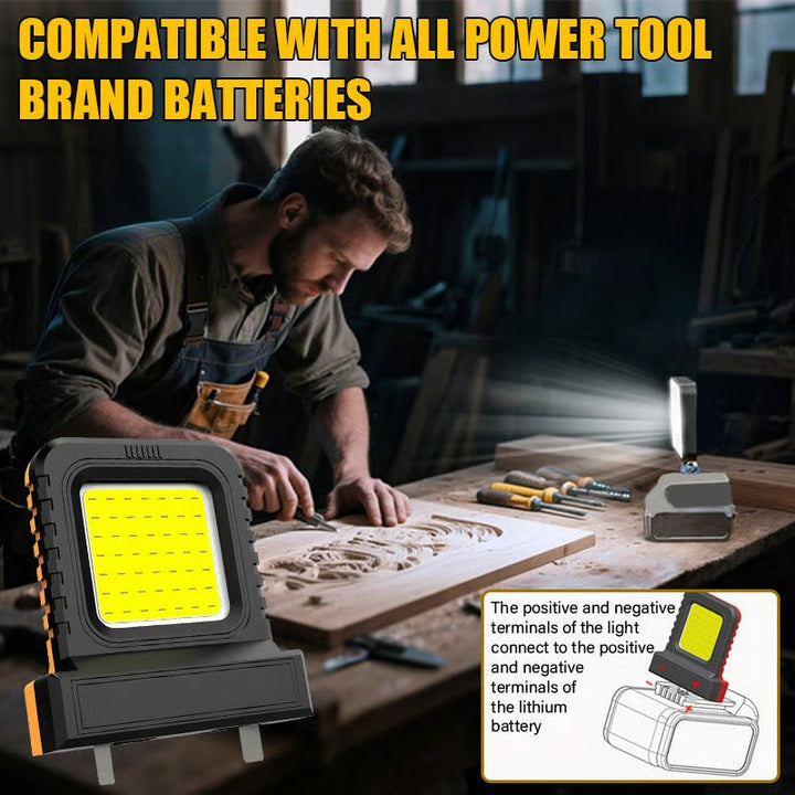 LED-Flutlicht für Akku-Werkzeuge | kompatibel mit Makita, Bosch, Milwaukee &amp; Einhell | leistungsstarke Arbeitsleuchte für Werkstatt &amp; Outdoor