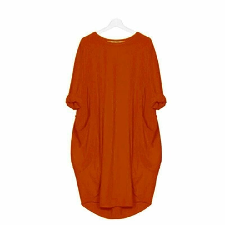 Damen Midikleid mit Lockerer Passform &amp; Rundhalsausschnitt | Luftiges Sommerkleid mit Taschen | Bequem &amp; Vielseitig