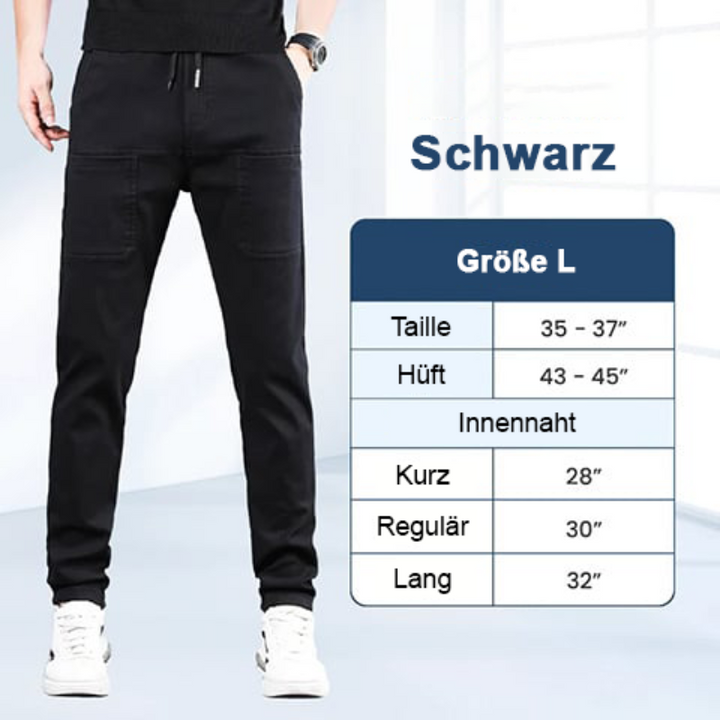 Herren Cargo-Hose mit 6 Taschen | Hochelastisch, wasserabweisend &amp; schnelltrocknend | Knitterarm, formstabil | S–4XL