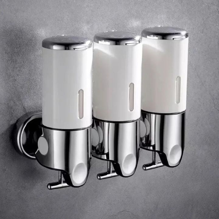 Distributore di sapone da parete | Acciaio inox e ABS | Design moderno | Salvaspazio e ricaricabile