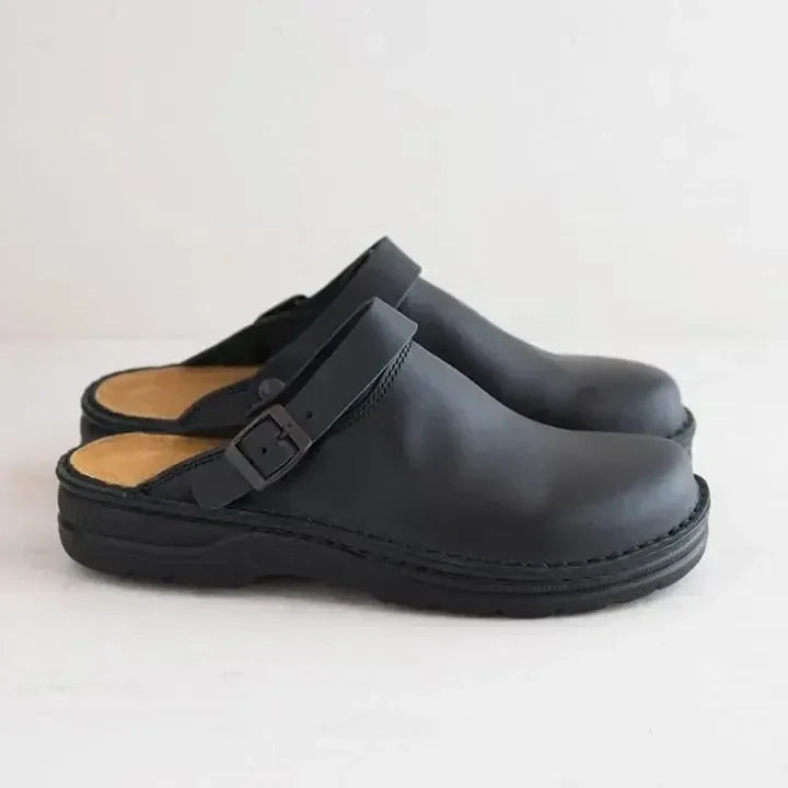 Herren Komfort-Slipper mit breiter Zehenbox | Herausnehmbare Einlegesohle &amp; Rocker-Sohle | Dämpfend, leicht &amp; atmungsaktiv