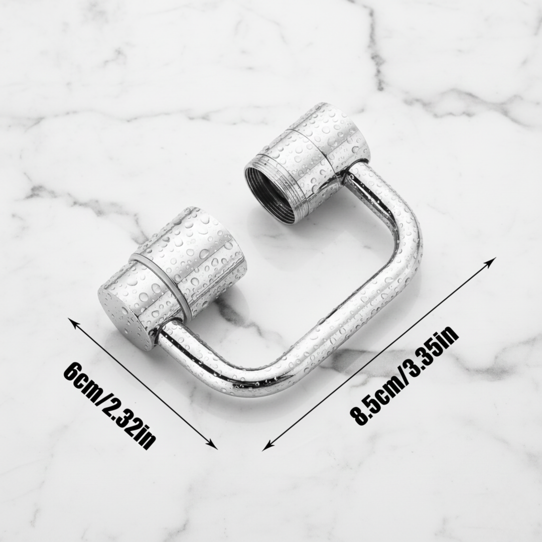 Faucet attachment 1080° rotatable for sink – HydroTwist | 2 spray modes, splash-free | Tool-free installation in 30 seconds