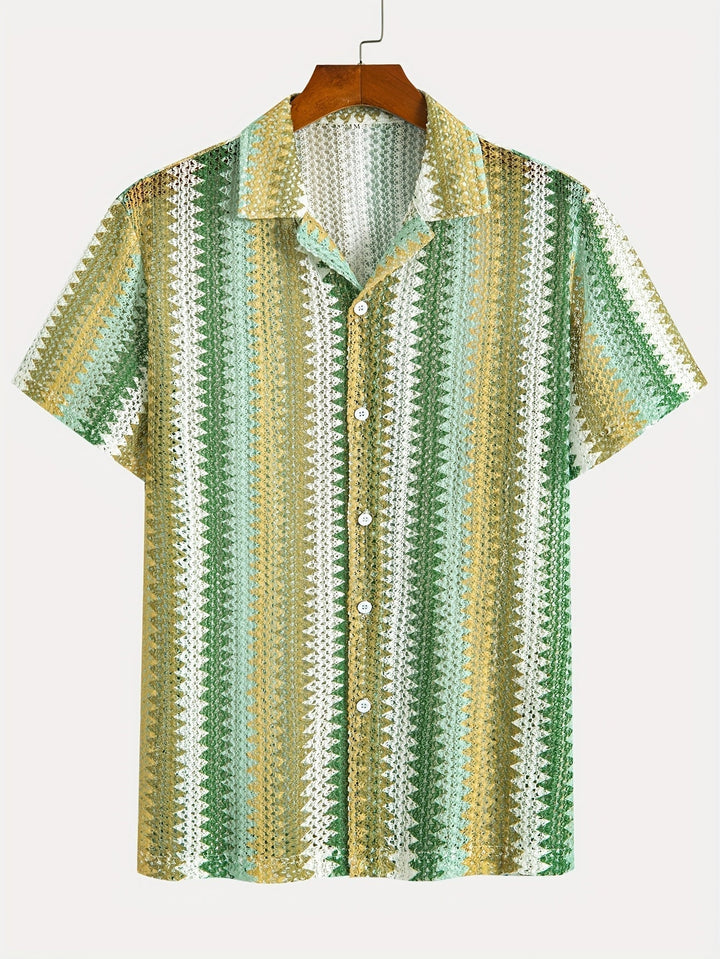 Herren Sommerhemd | Luftiges Kurzarmshirt aus gewebtem Stoff für Freizeit, Strand und Urlaub