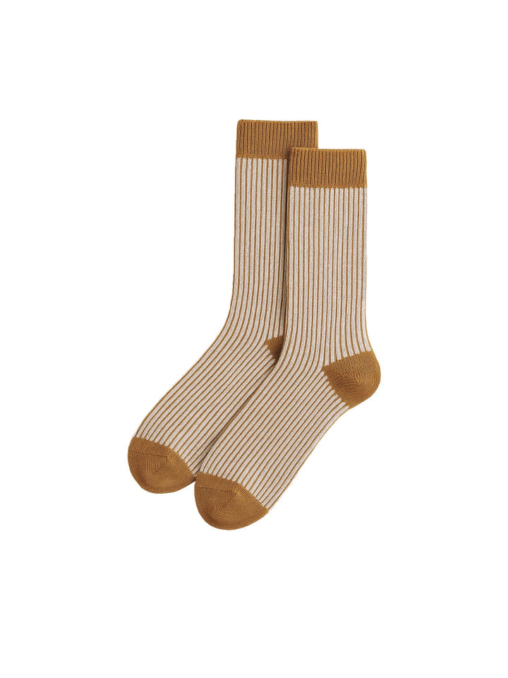 Damen Socken | Gestreifte Jacquard-Socken aus GOTS-zertifizierter Biobaumwolle