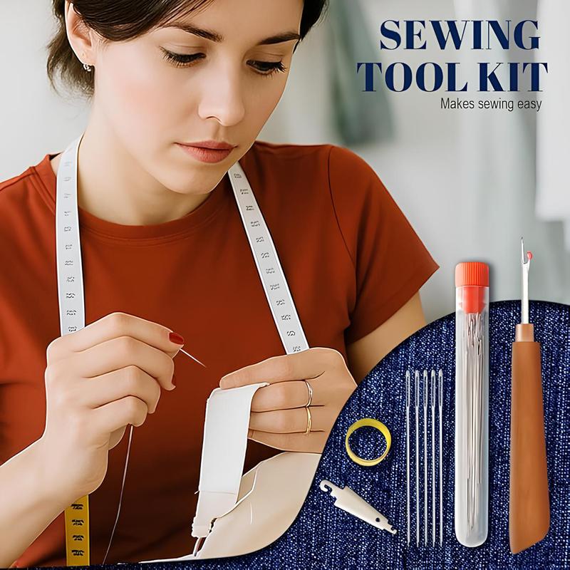 Nähset 36-teilig mit Garn &amp; Nadeln | Kompaktes Reparaturset mit Nahttrenner | Transparente Aufbewahrungsbox für Nähen &amp; DIY