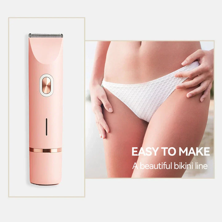 Damen Bikini-Trimmer 2-in-1 | Elektrischer Rasierer für Gesicht &amp; Körper | Schmerzfreie Haarentfernung Nass &amp; Trocken