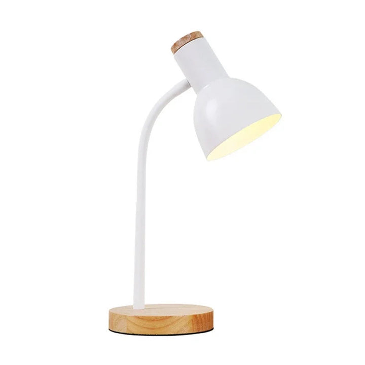 LED Schreibtischlampe | Verstellbare Tischleuchte aus Holz und Eisen im skandinavischen Design