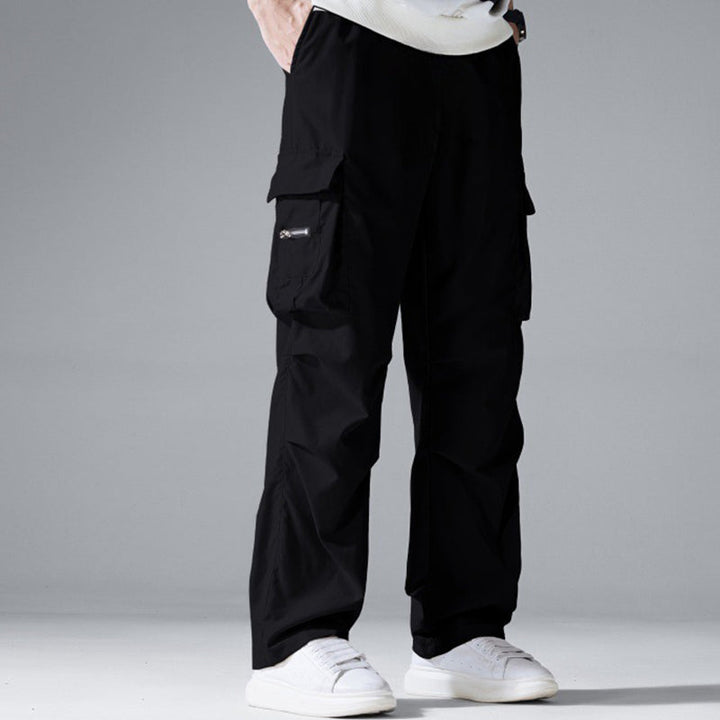 Herren Cargo Hose Stretch | Gerade Freizeithose mit Elastischem Bund &amp; Cargotaschen | Bequeme Alltagshose