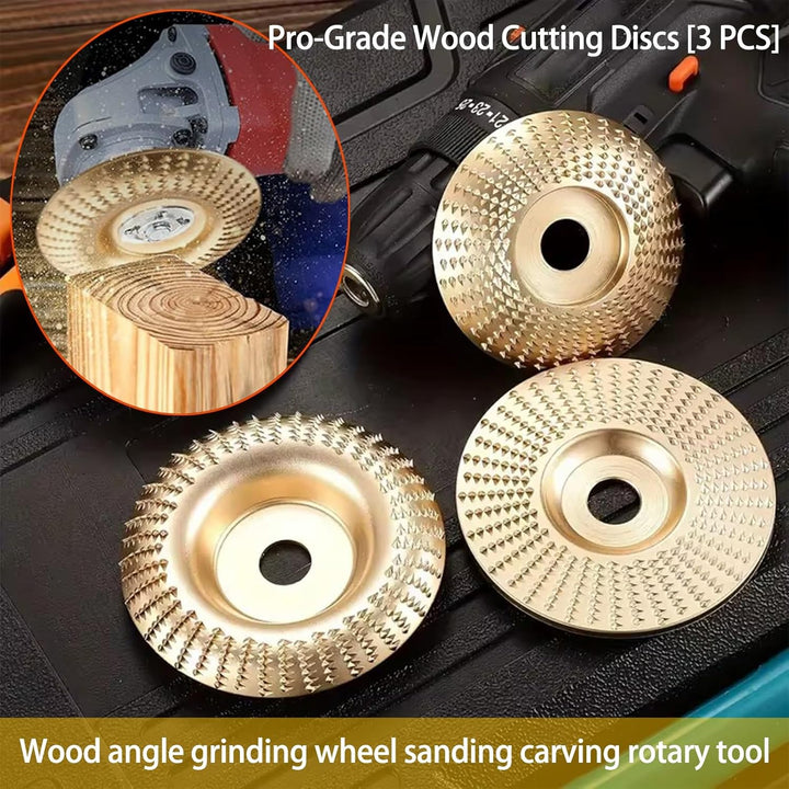 Holzschleifscheiben Set 3-teilig für Winkelschleifer | Carbonstahl für Schnitzen, Formen &amp; Glätten | GrindCraft