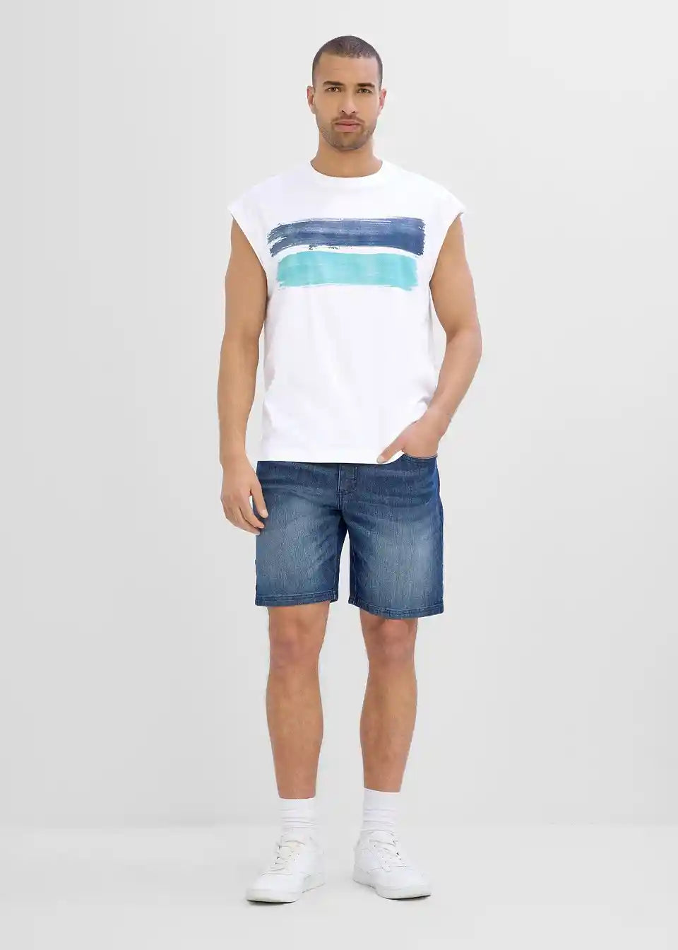 Herren Muskelshirt mit Grafik-Print | Ärmelloses T-Shirt mit Rundhalsausschnitt | Leichtes Freizeitshirt für Sommer &amp; Sport