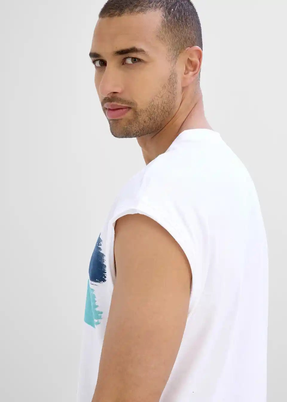 Herren Muskelshirt mit Grafik-Print | Ärmelloses T-Shirt mit Rundhalsausschnitt | Leichtes Freizeitshirt für Sommer &amp; Sport